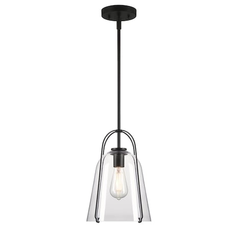 Westinghouse Pendant 60W Kewadin, Matte Black Clear Bell Glass 6130100